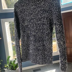 Banana Republic Navy & White Cowl Neck Sweater